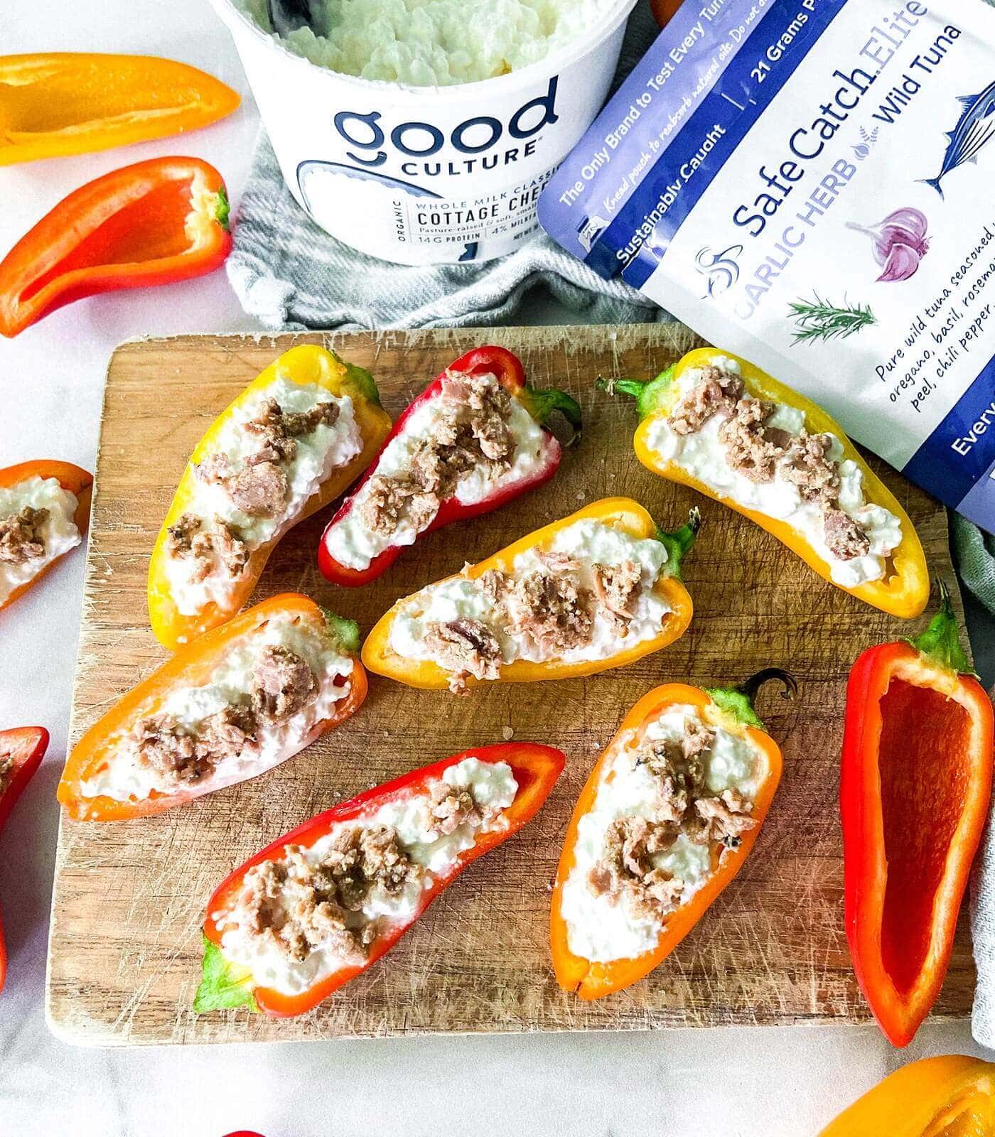 Tuna cheese mini bell peppers